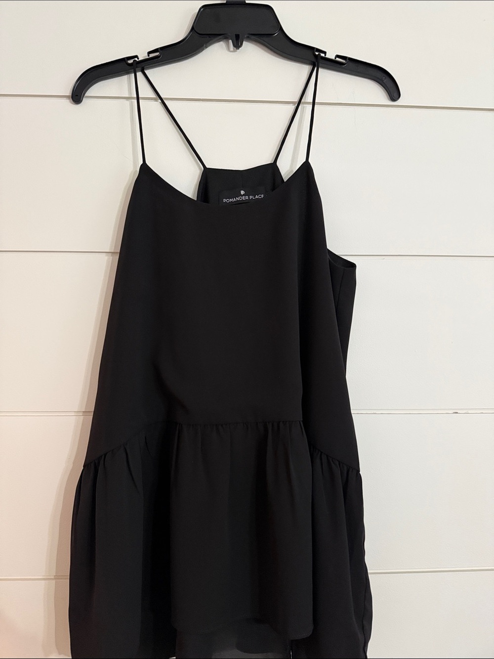 Tuckernuck Pomander Place Black Spaghetti-Strap Tiered Tunic